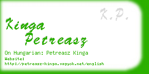 kinga petreasz business card